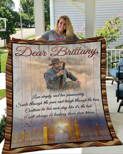 Sympathy Blanket for Loss of Dad - Message from Dad Personalized Memorial Blanket for Loss of Dad Father in Heaven Sympathy Gift for Loss of Father Dad Remembrance Fleece - JB283