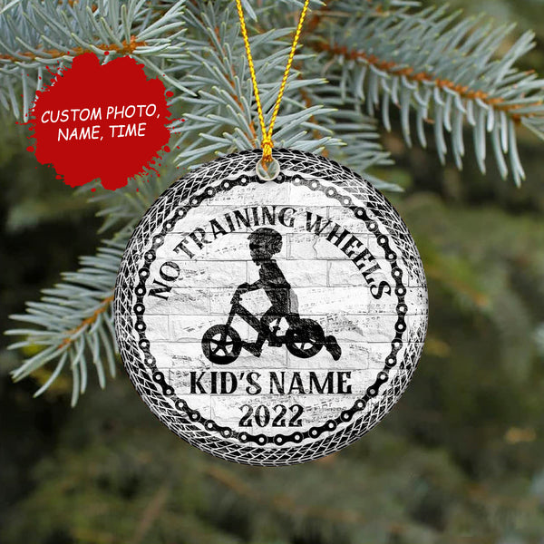 No training wheels ornament for kids, commemorative cycling gift, bicycle ornament for boys girls| ONT83