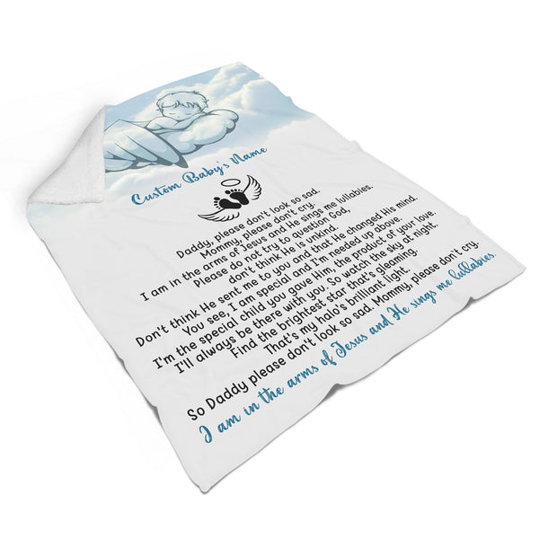 Baby Memorial Blanket Personalized, Sympathy Gifts for Loss of Baby, Loss of Child, Child Loss Memorial Gifts VTQ114