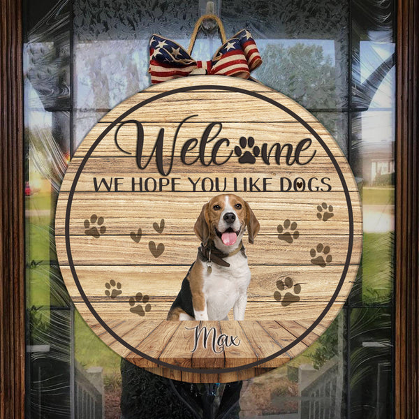 Personalized Dog Door Hanger| Funny Wooden Door Hanger  for Dog Lover, Pet Owner| Welcome Sign Dog Theme Decoration for Wall, Mantel, Home| JDH52