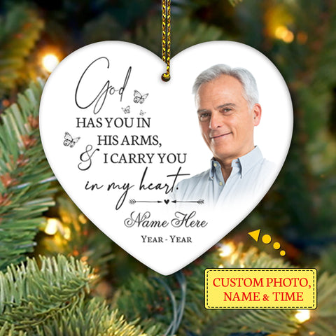 Personalized Memorial Ornament Christmas in Heaven Sympathy Gift for Loss of A Loved One NOM271