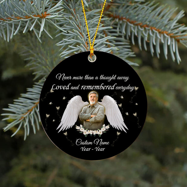 Remembered everyday memorial ornament, angel wings ornament, remembrance gifts loss of mom, dad| ONT102