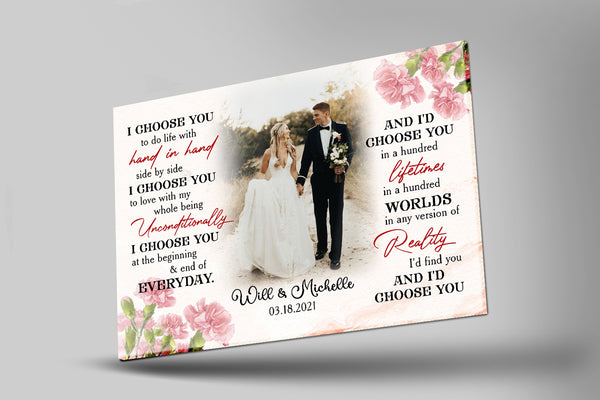 I Choose You Customized Canvas| Personalized  Gifts for Him for Her| Best Anniversary Wall  Art for Him| Gifts for Lover| Wedding Gifts  on Valentine’s Day, Christmas, Birthday CP205 Myhifu