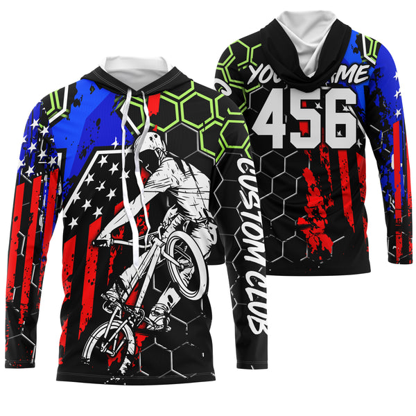 Custom Patriotic BMX racing jersey American UPF30+ Adult&Kid stunt riding Off-road Cycling team gear| SLC79