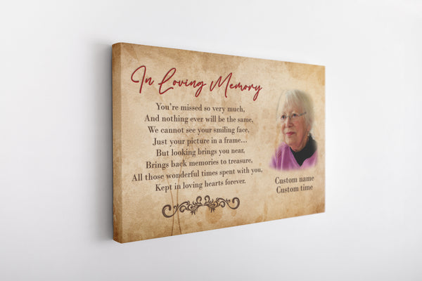 Personalized Memorial Canvas| In Loving Memory of Loss of Loved One| Sympathy Canvas| Memorial Gift for Someone in Heaven JC257 Myfihu