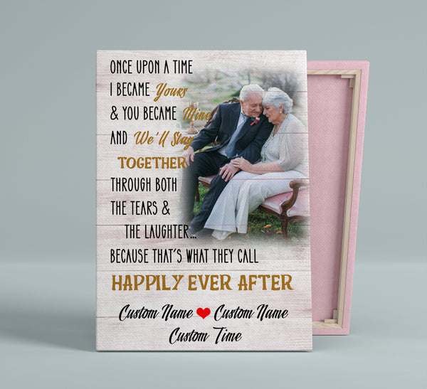 Happily Ever After Personalized Canvas| Wedding Gift for Husband Wife| Anniversary Gift for Him Her| Gift for Couple, Partner on Valentine's Day Christmas Birthday JC582 Myfihu
