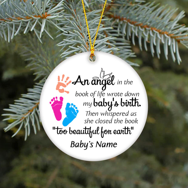 Personalized Ornament on Christmas, Sympathy gift for loss of baby Child loss ornament - OVT16