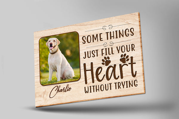 Personalized Dog Memorial Gift Fill Your Heart Dog Memorial Canvas Sympathy Gift for Loss of Loved One JCD821