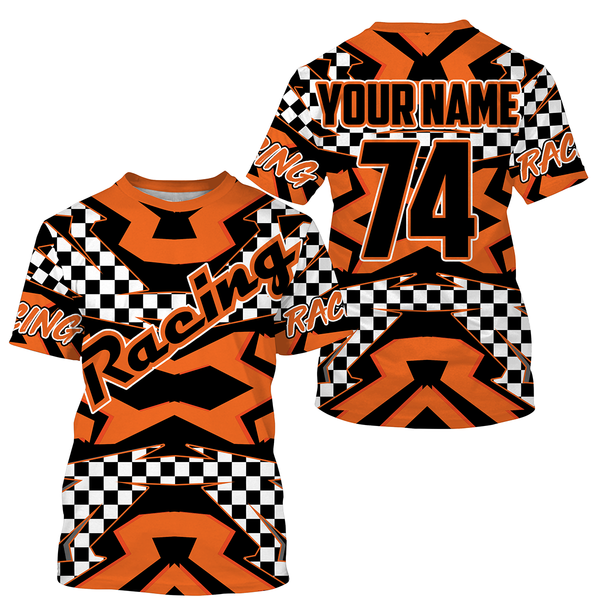 Kid&adult Motocross custom jersey dirt bike shirt UV protective racing flag off-Road motorcycle PDT15