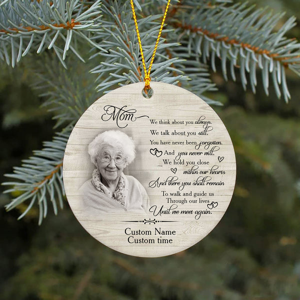 Mom Memorial Ornament - Until We Meet Again, Christmas in Heaven Mom Remembrance Mother in Memory NOM268