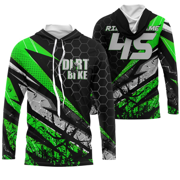 Customizable Motocross jersey for kid men women UPF30+ off-road dirt bike green MX racing shirt PDT109