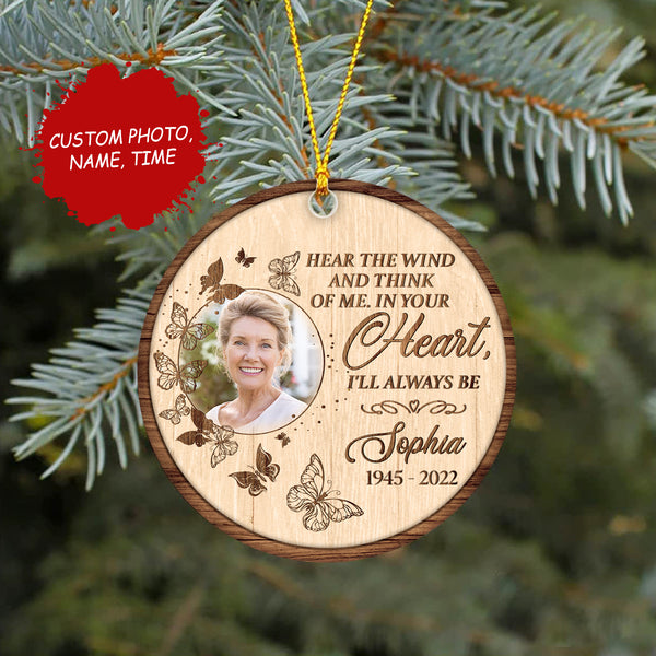 Memorial ornament - Hear the wind, remembrance ornament, Christmas gifts for loss, keepsake gifts| ONT48