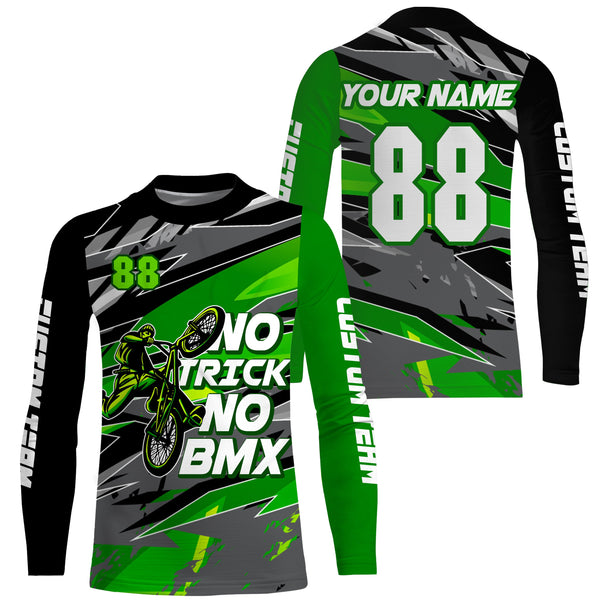 Green BMX racing jersey Custom lightweight UPF30+ sun shirt youth adult Cycling motocross racewear| SLC111