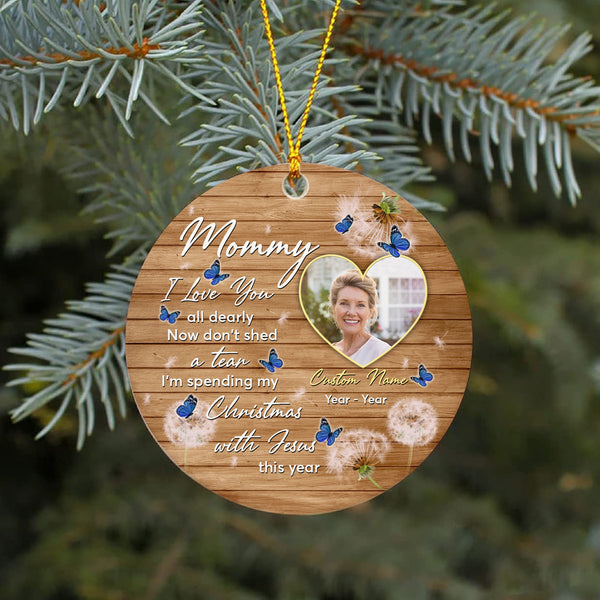 Angel Mommy memorial ornament, remembrance ornament Loss Mom, butterflies bereavement gift| ONT132