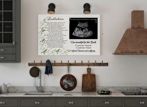 Baby Memorial Canvas - Too Beautiful For This Earth Wall Art Customized Memorial Gift for Loss of Baby Stillborn Loss Infant Loss Miscarriage In Loving Memory of Baby Angel - JC676