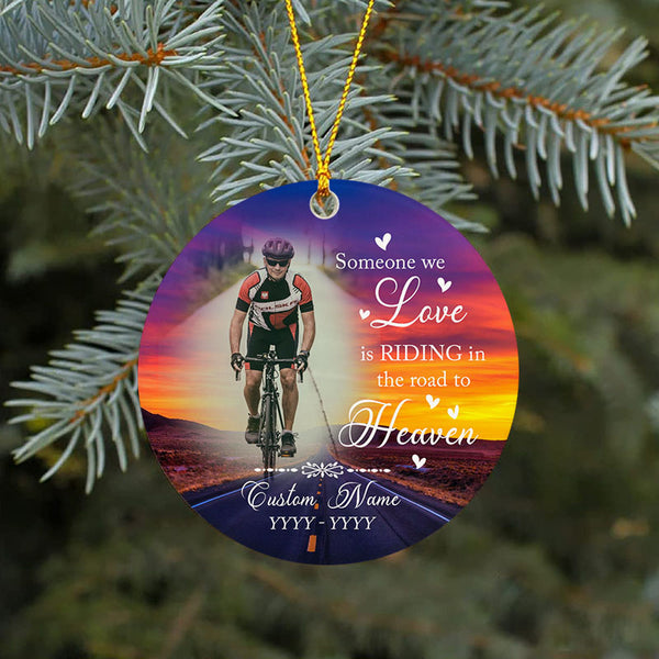 Riding in heaven rider - cycling memorial ornament, MTB BMX bicycle ornament, cyclist memorial gift| ONT14
