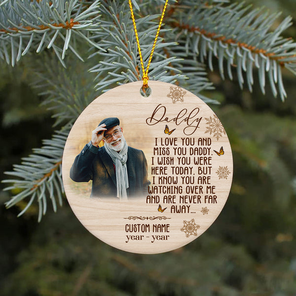 Memorial ornament for loss of dad, dad remembrance gift, father sympathy gift, christmas in heaven| ONT07