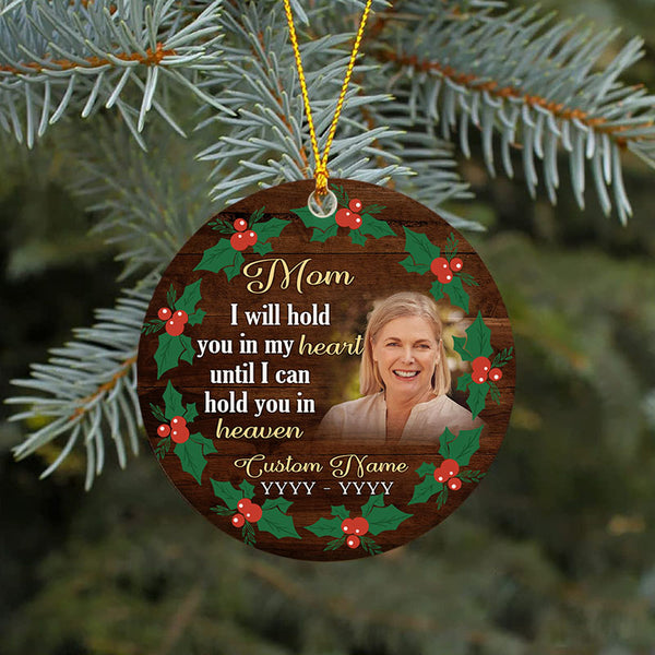 Mom memorial ornament, Mother remembrance Christmas ornament, bereavement ornament loss in heaven| ONT94