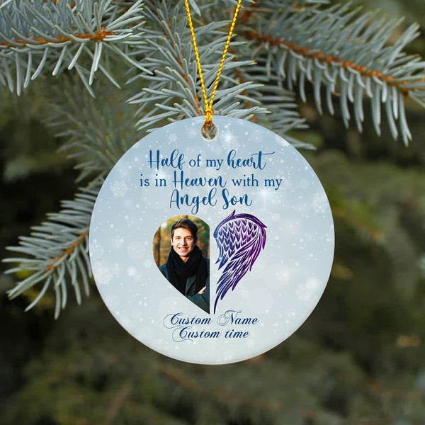 Son memorial personalized ornament Christmas Son in Heaven remembrance sympathy gift loss of Son NOM249