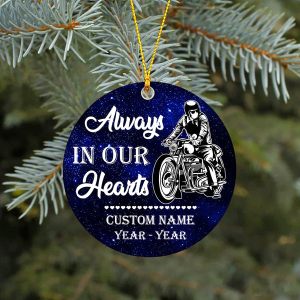 Personalized Motorcycle Memorial Ornament Christmas Sympathy Gift For Loss Of Bikers In Heaven ODT12