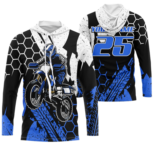 Custom jersey for dirt bike UPF30+ kid men women blue Motocross racing extreme off-road motorcycle PDT99