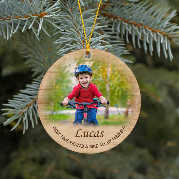 No training wheels bicycle ornament, first time ride bike ornament, cycling gifts for Xmas| ONT02