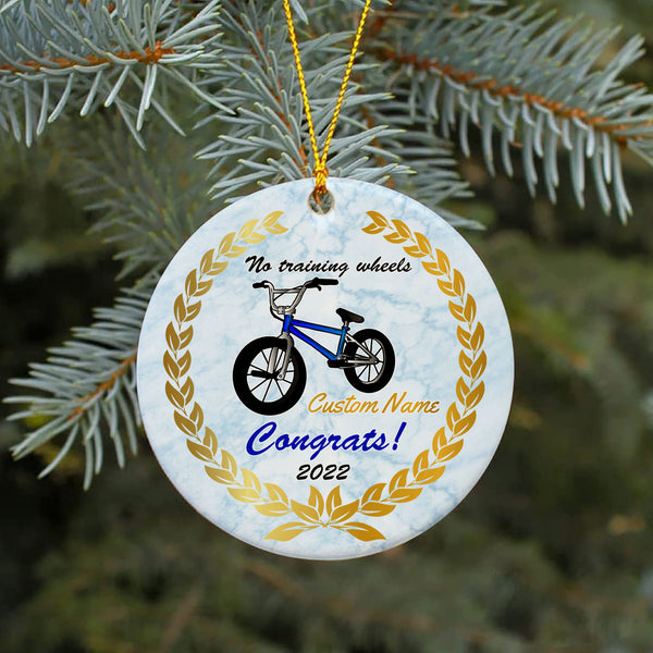 No training wheels bicycle ornament for kids, learned to ride ornament boys girls, cycling gifts| ONT84