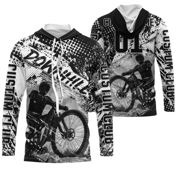 Black downhill racing jersey UPF30+ Mountain Bike shirt custom Adult Kid cycling gear MTB racewear| SLC137
