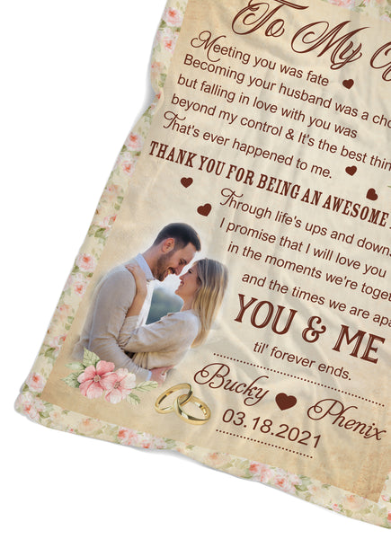 Personalized To My Wife Blanket| I Will Love  You| Best Gifts for Wife from Husband|  Custom Blanket for Wife| Gifts for Wife|  Customized Blanket with Pictures on  Anniversary BP55 Myfihu