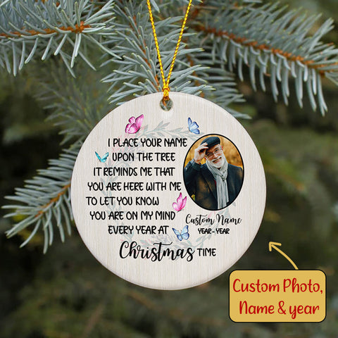 Custom Memorial Ornament - Remembering A Loved One, Christmas in Heaven, In Memory Home Decor for Loss of Father, Mother, Son, Brother| NOM35