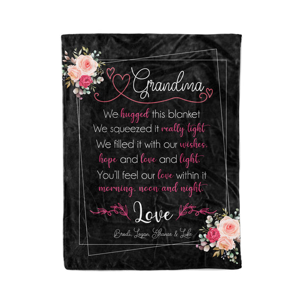 Personalized Grandkids to Grandma blanket Gifts for Nana Grandma - FSD1369D02