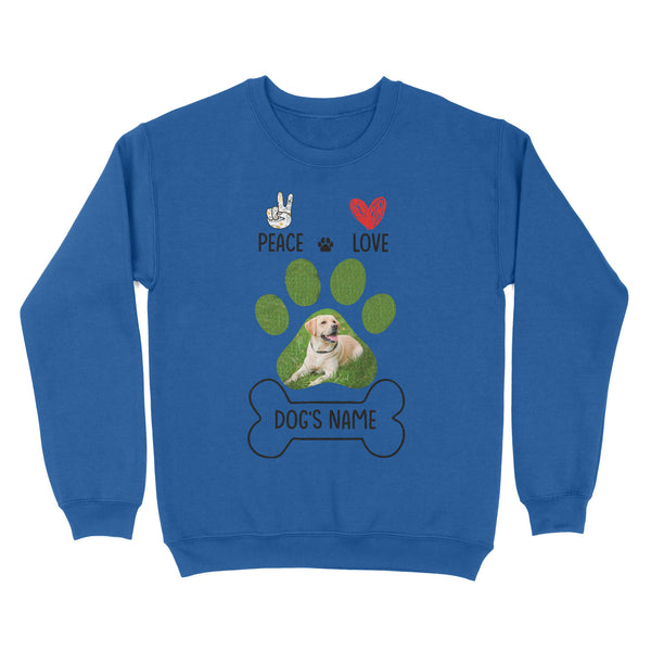 Peace love dog custom dog mom shirt, gift for dog lovers, happy mother's day dog mom D06 NQS1658 - Standard Crew Neck Sweatshirt