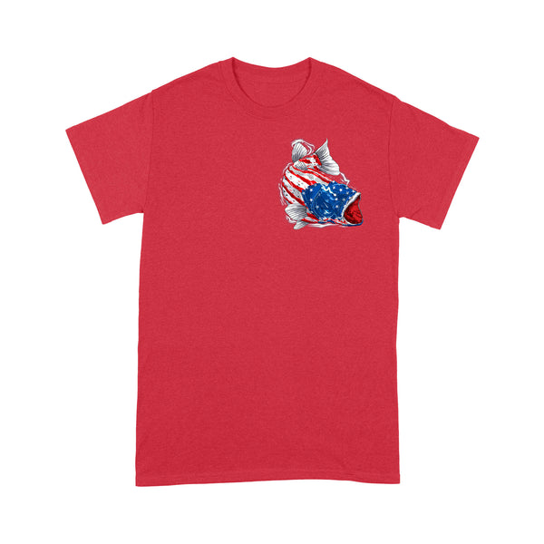 American flag angry bass fishing shirts gift for fisherman