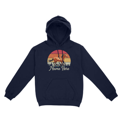 Custom Photo and name Horse retro Shirt, Horse Riding Shirt, Gift for Horse Lover D03 NQS3244 Hoodie