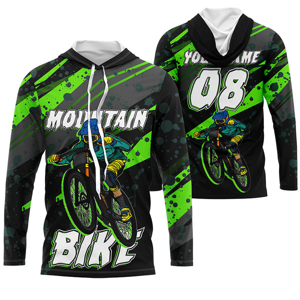 Custom green adult kid MTB jersey UPF30+ Mountain bike shirt youth boys girls cycling clothes mens| SLC230