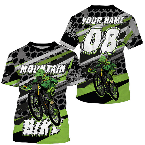 Green MTB jersey UPF30+ mountain bike jersey kids bike shirt mens downhill clothes cycling gear| SLC256