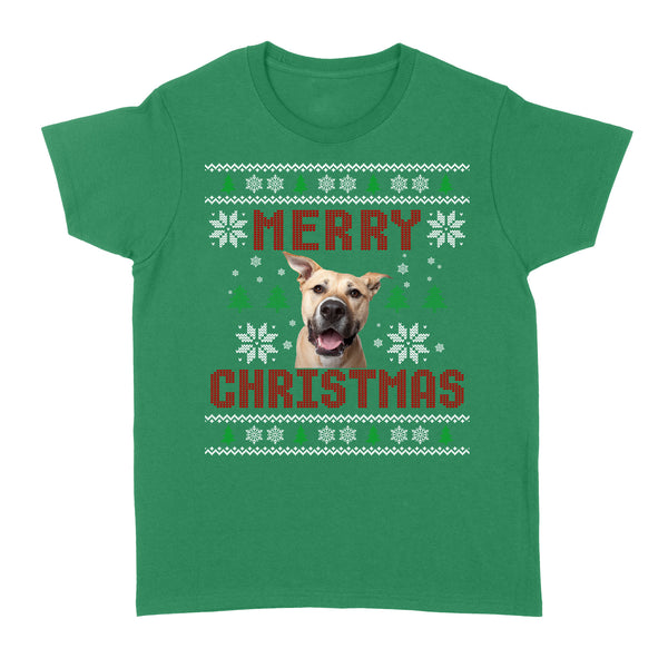 Custom Pet Face Ugly Christmas Sweatshirt T-Shirt - Funny Ugly Christmas Sweater - Dog Mom - Dog Lover Gift - Pet Lover Gift - Cat Mom Sweater NQSD7  - Standard Women's T-shirt