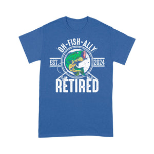 Bass Fishing Oh-fish-ally retired est 2024 T Shirts, Funny retired Fishing Shirts FFS - IPHW1772