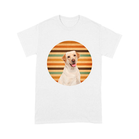 Custom Pet Face Retro T-shirt| Dog Lover Gift Labrador Lover Pet Owner Shirt| JTSD341