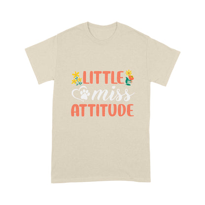 Funny Dog Shirt for Women| Little Miss Attitude Floral Pawprint Shirt for Dog Mom Dog Owner Dog Lover| JTSD251