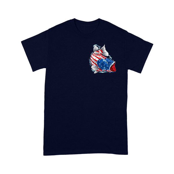 American flag angry bass fishing shirts gift for fisherman