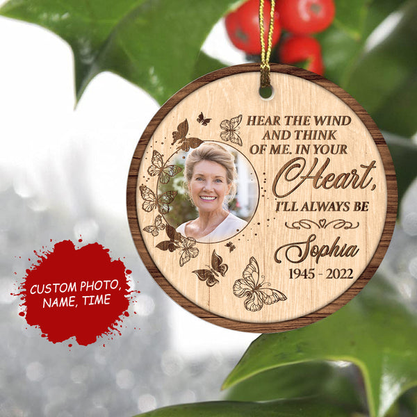 Memorial ornament - Hear the wind, remembrance ornament, Christmas gifts for loss, keepsake gifts| ONT48