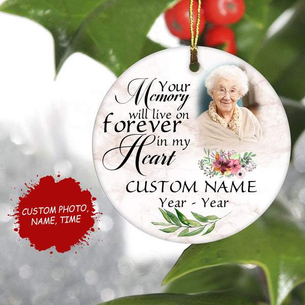 Memorial Ornament Personalized Christmas Sympathy Gift For Loss Of Mom Dad Remembrance Home Decor ODT46