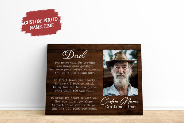 Memorial Gift for Loss of Loved One in Heaven Personalized Canvas for Loss of Dad Father Memory VTQ90