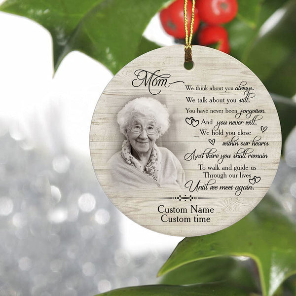 Mom Memorial Ornament - Until We Meet Again, Christmas in Heaven Mom Remembrance Mother in Memory NOM268