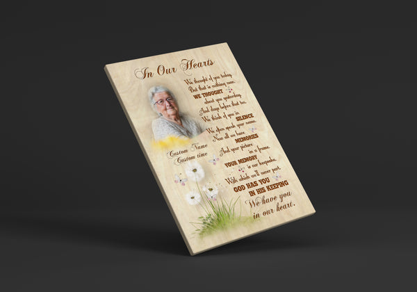 Memorial Gift Forever in Our Heart for Loss of Loved One Personalized Deepest Sympathy Canvas VTQ88