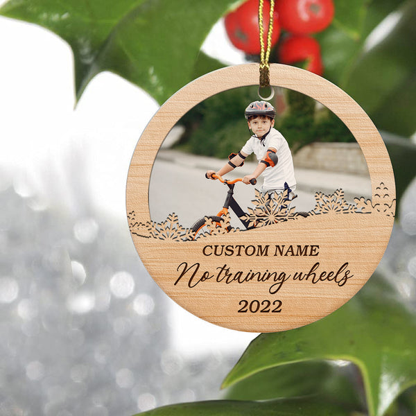 No training wheels ornament, boys girls BMX bike ornament, commemorative Christmas cycling ornament| ONT88