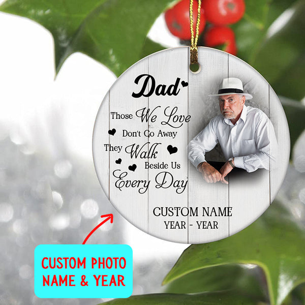 Dad Remembrance Christmas Ornament Personalized Angel Dad Memorial Gift For Loss Of Loved One Father ODT44