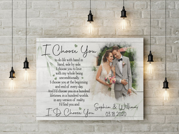Customized Canvas for Couple| I Choose You| Personalized  Gifts for Him for Her| Best Anniversary Wall  Art for Him| Gifts for Lover| Wedding Gifts  on Valentine’s Day, Christmas, Birthday CP203 Myhifu