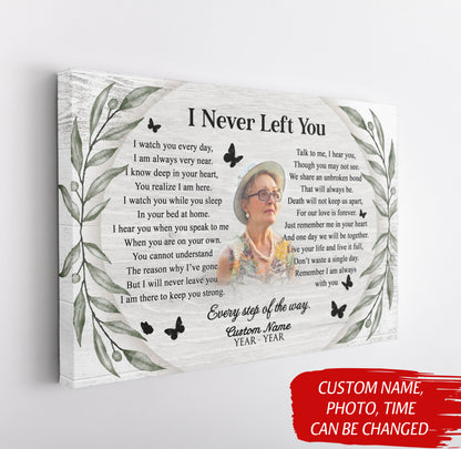 Sympathy gift for loss of loved one, I never left you canvas/poster for loss of Father Mother - VTQ174